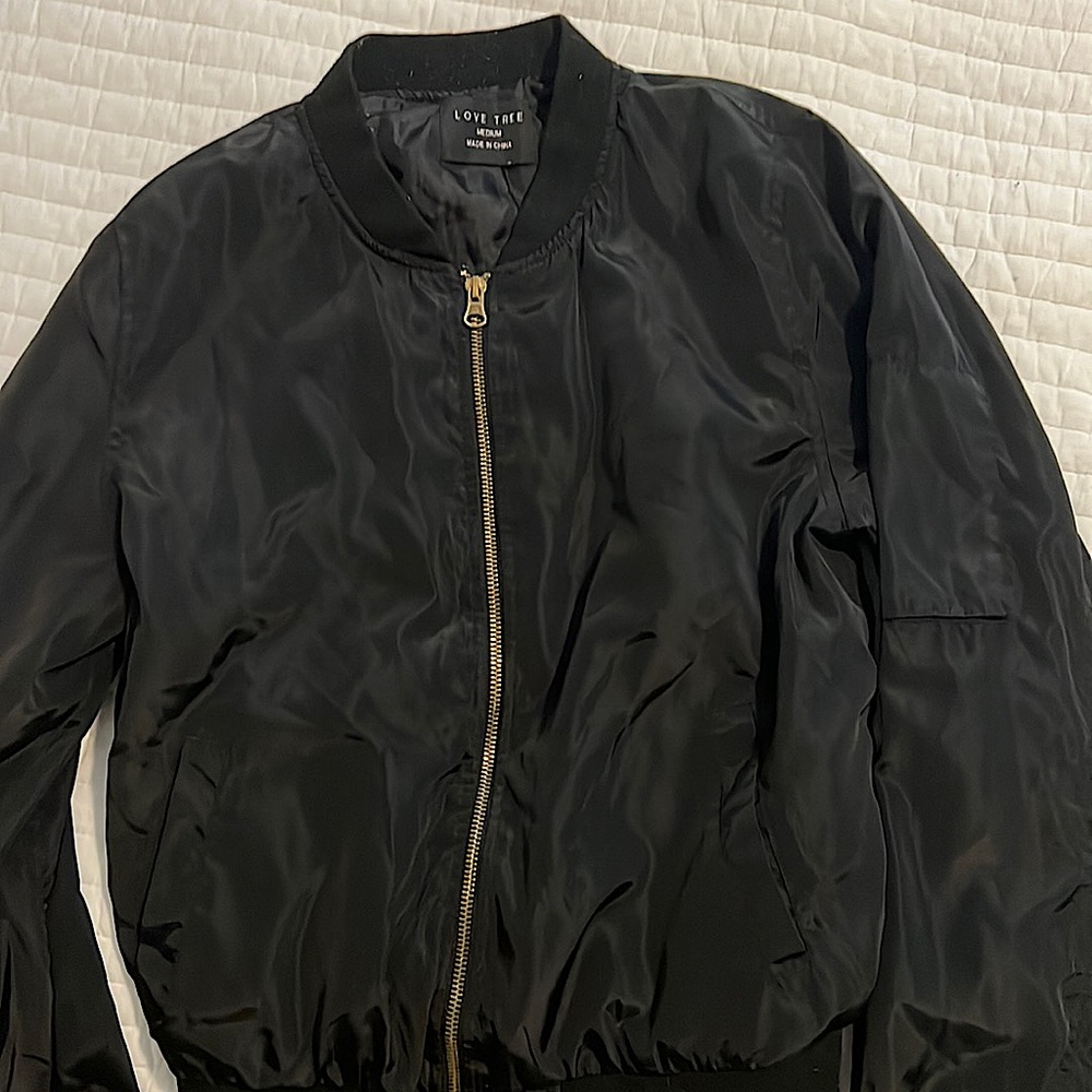 Black Love Tree Bomber Jacket